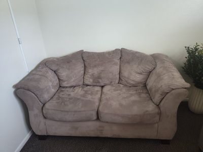 Tan Microfiber Loveseat