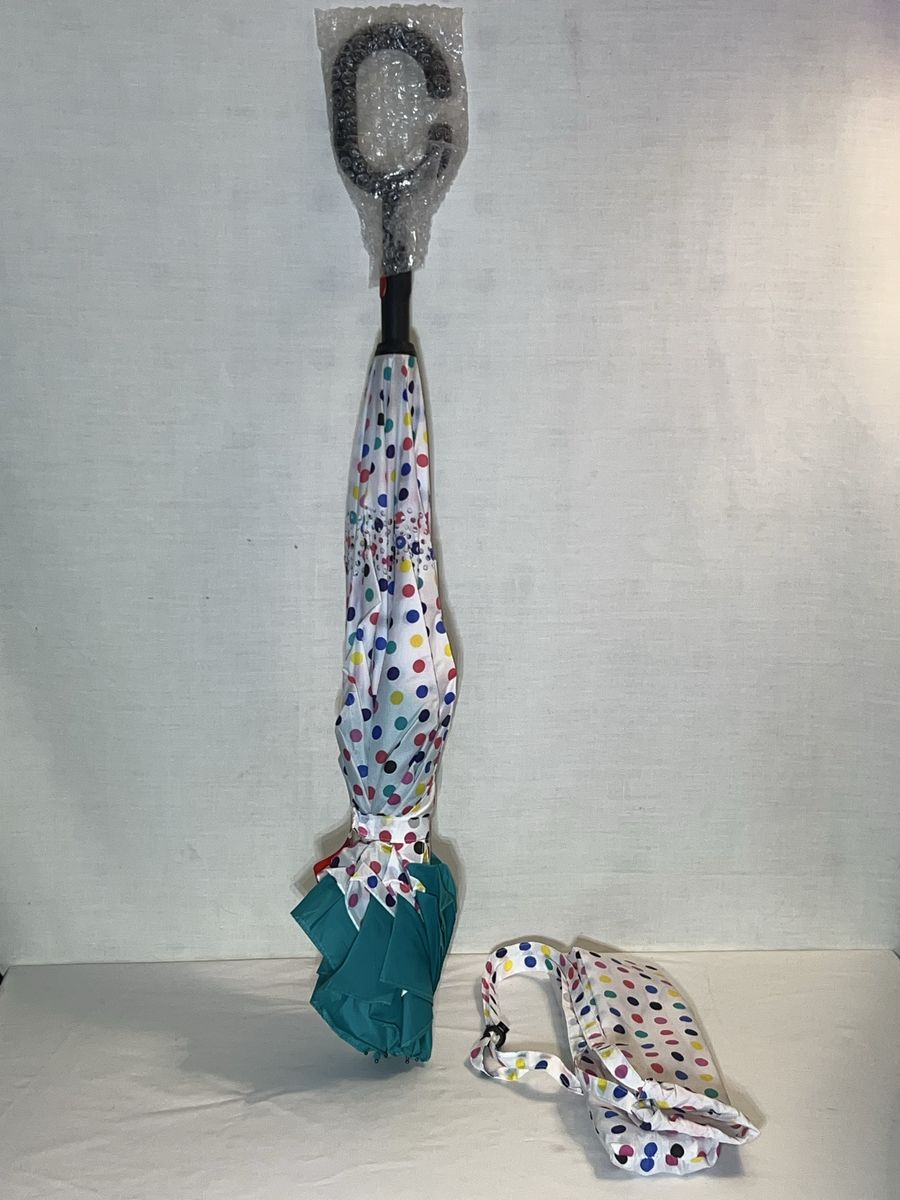 New Reversible Polka Dot Inverted Umbrella