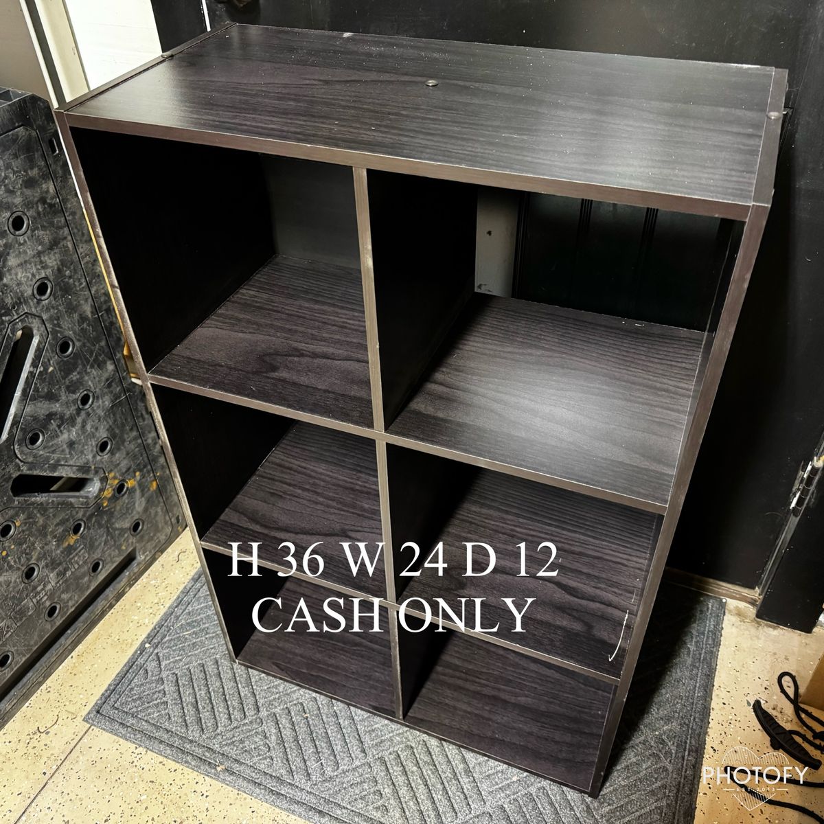 Cubby shelf cabinet.