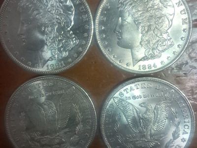1881-S & 1884-O Morgan Silver Dollars - Uncirculated (UNC)