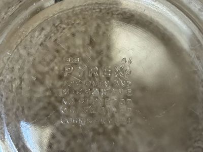 PYREX #21 Clear Glass Oven Safe Round Mixing Bowl, Pressed Glass Ovenware