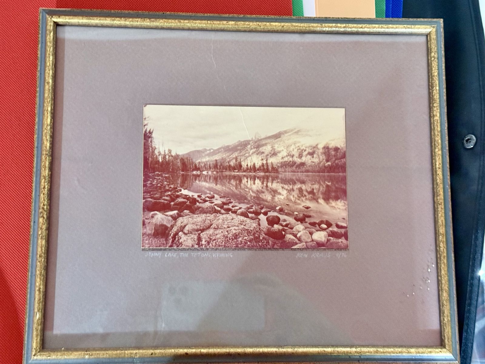 Vintage Framed Photo Print Jenny Lake, The Tetons, Wyoming Ken Kraus 1/76 Art Decor