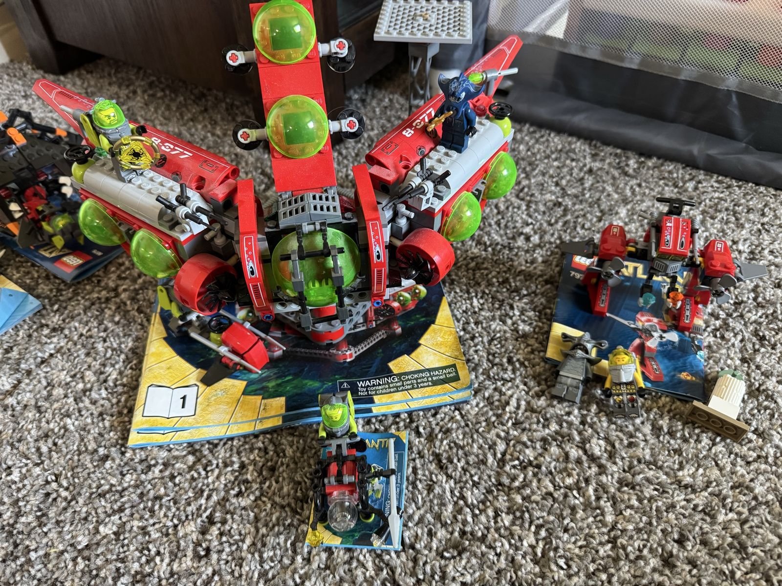 LEGO Atlantis Sets Lot with Minifigures & Instruction Manuals