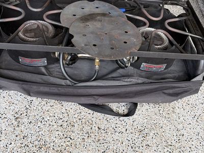 Camp Chef Explorer 2-Burner Outdoor Camping Stove with two Dutch oven defusers