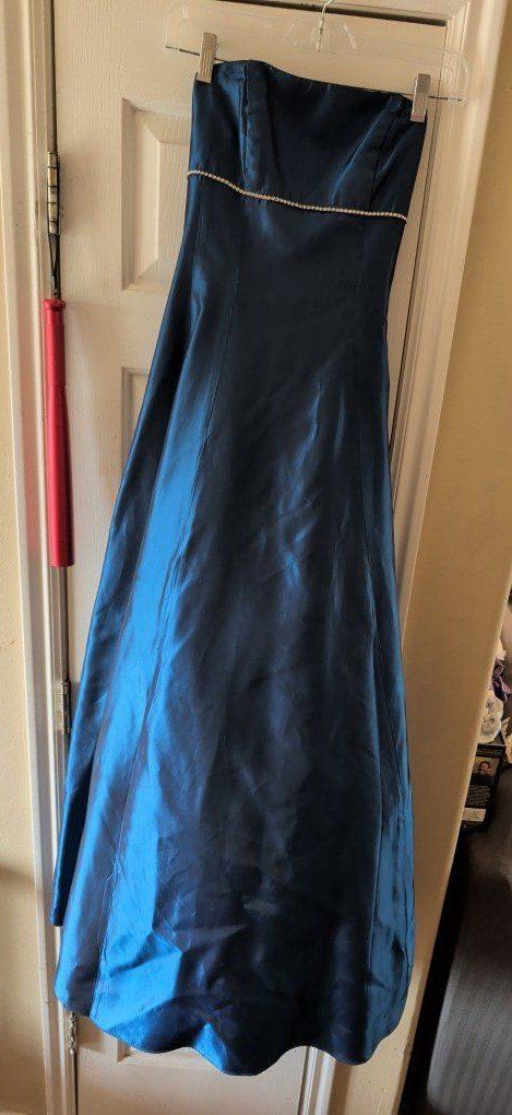 Faviana Blue Turquoise Strapless Formal Dress Size 3/4