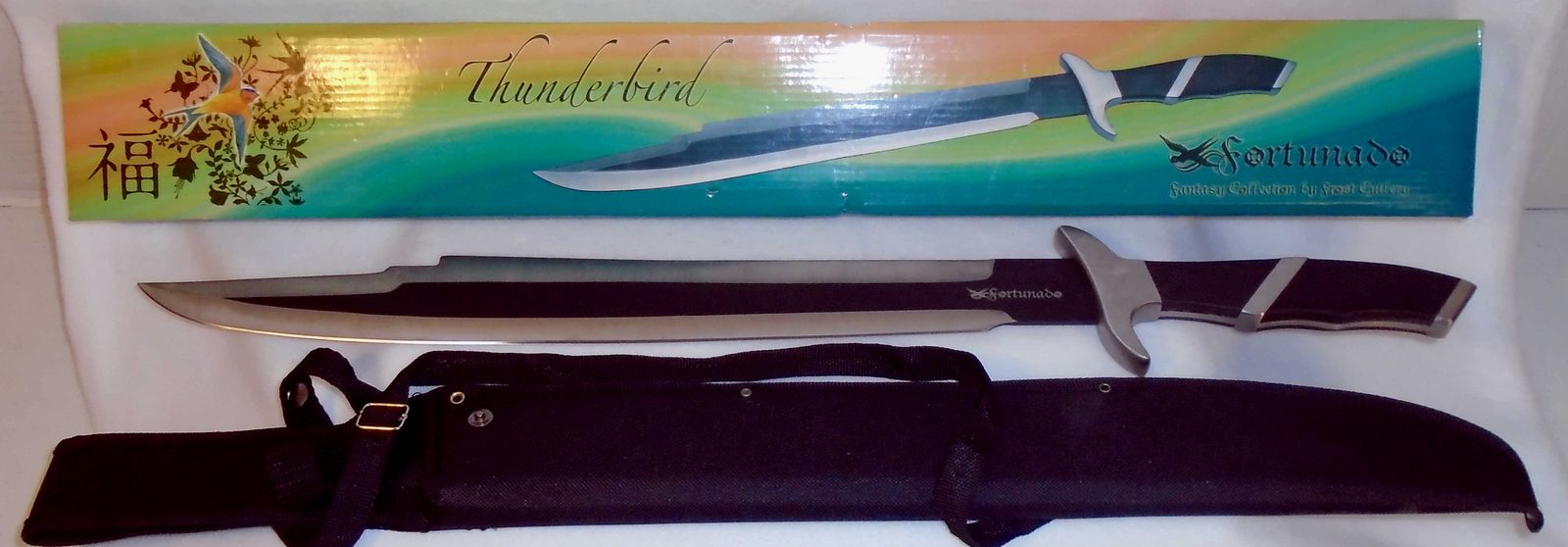 RARE Frost Thunderbird Fortunado 25” Machete Sword with Bowie Knife Design