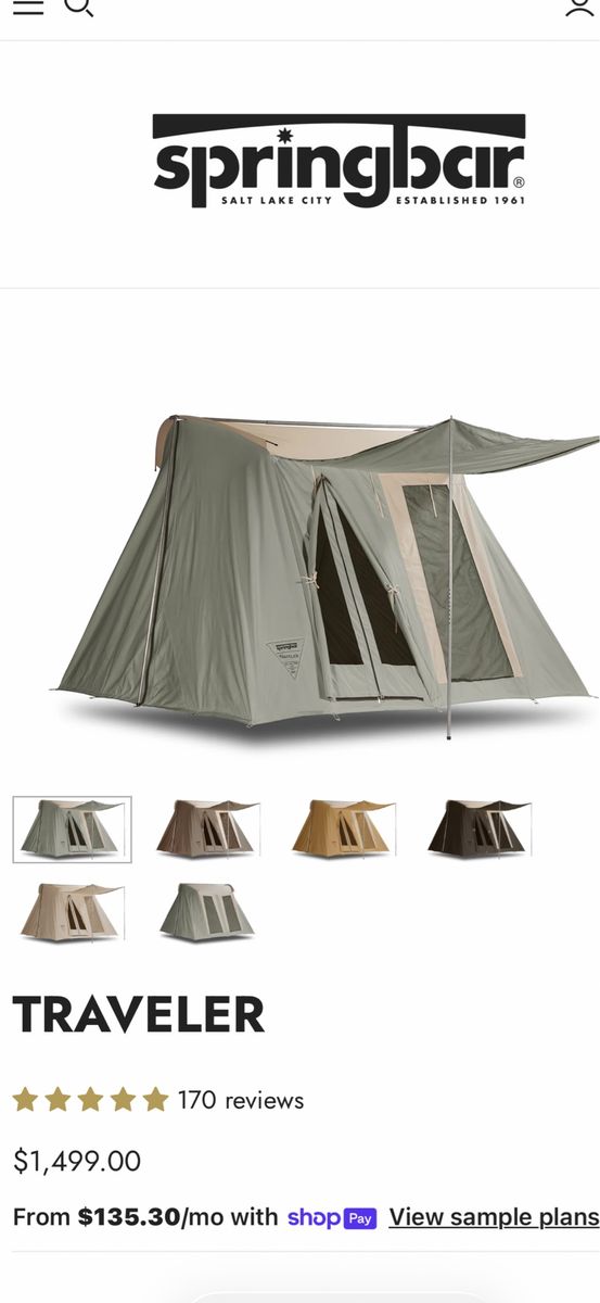 Kirkhams Springbar Tent Camping Package