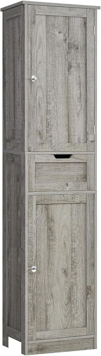 NEW 67" Tall Bathroom Cabinet with Adjustable Shelves & 1 Drawer, Storage Cabinet with 2 Doors, Narrow Tall Cabinet