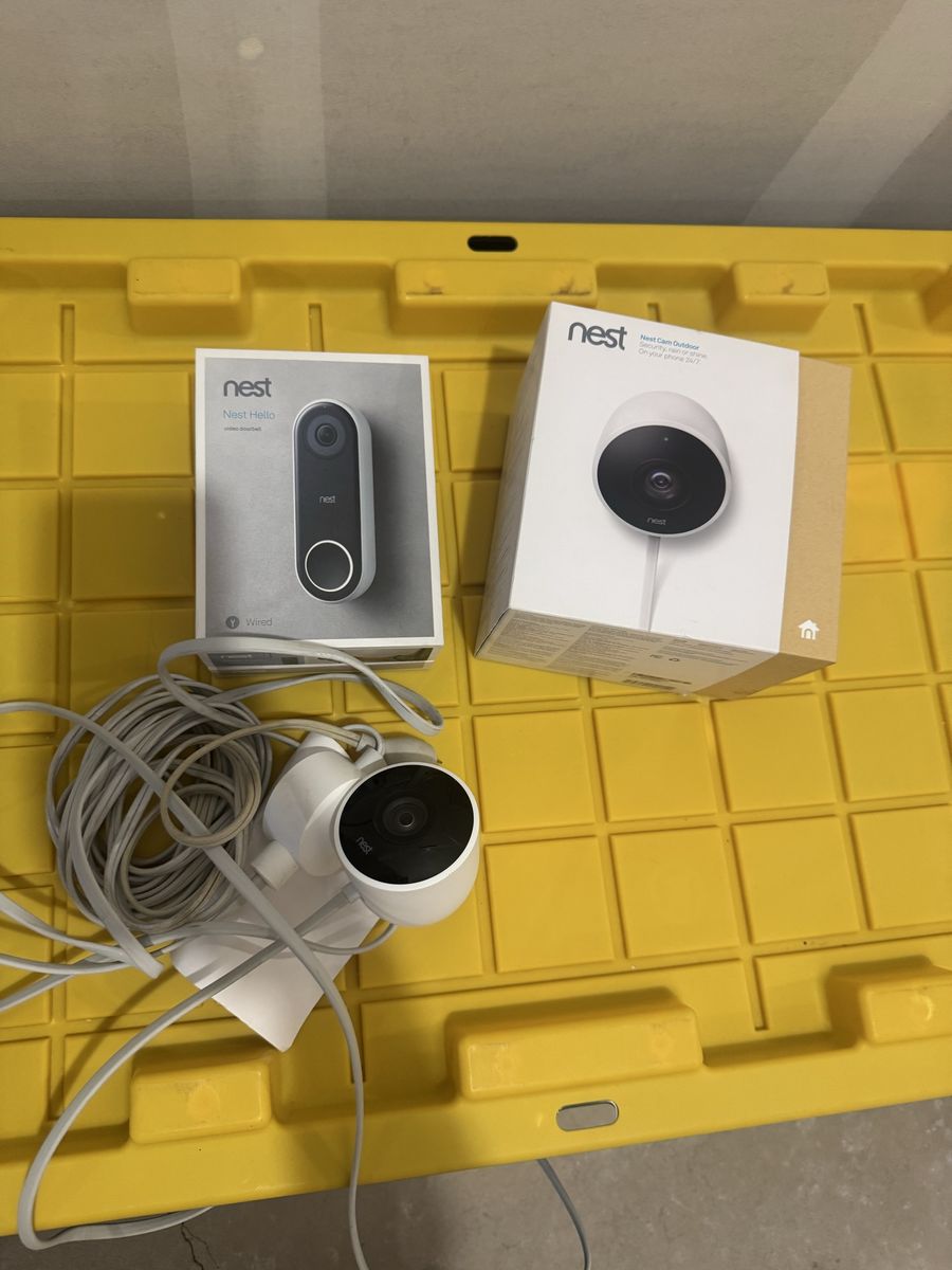 Google Nest Security Bundle - Nest Cam Outdoor & Nest Hello Wired Video Doorbell