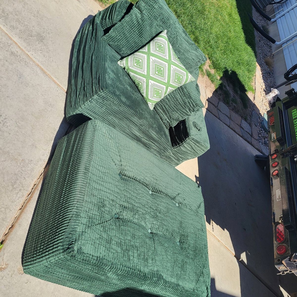 Oversized Fabric Plush Chair w/Ottoman