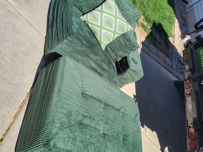 Oversized Fabric Plush Chair w/Ottoman