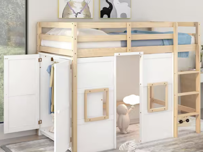 Twin Loft Bed with Built-In Wardrobe – Brand New in Box