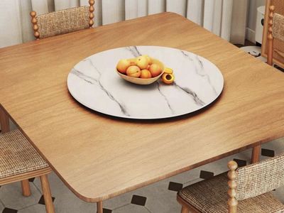 Glossy White & Gray 36 Marble Sintered Lazy Susan