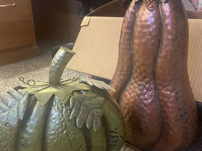 Rustic Metal Pumpkin Décor – Set of 2 | Fall