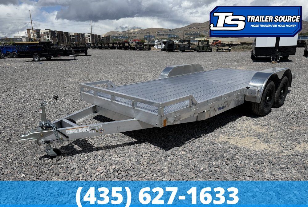 7x20 Alcom Open Car Hauler Aluminum Aluminum Trailer - 10K GVWR -