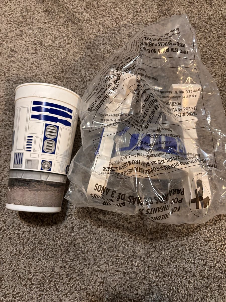 1999 Star Wars Episode I R2-D2 Taco Bell KFC Pizza Hut Cup & Sealed Topper