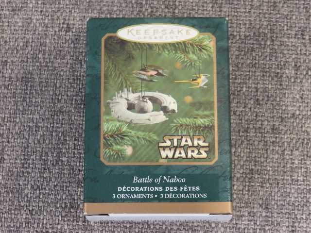 BNIB 2001 "BATTLE FOR NABOO" HALLMARK KEEPSAKE ORNAMENT - 3 SEPARATE FIGURES IN SET