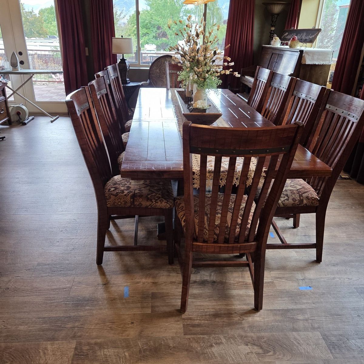 Beautiful dining table and 10 chairs