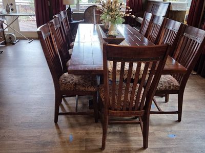 Beautiful dining table and 10 chairs