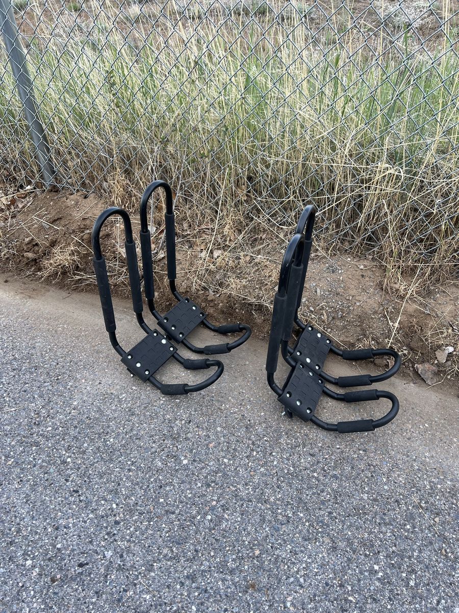 Pair of J-Bar Kayak Roof Rack Carriers - Universal Mount for Car, SUV, Truck - Kayak/Canoe Transport