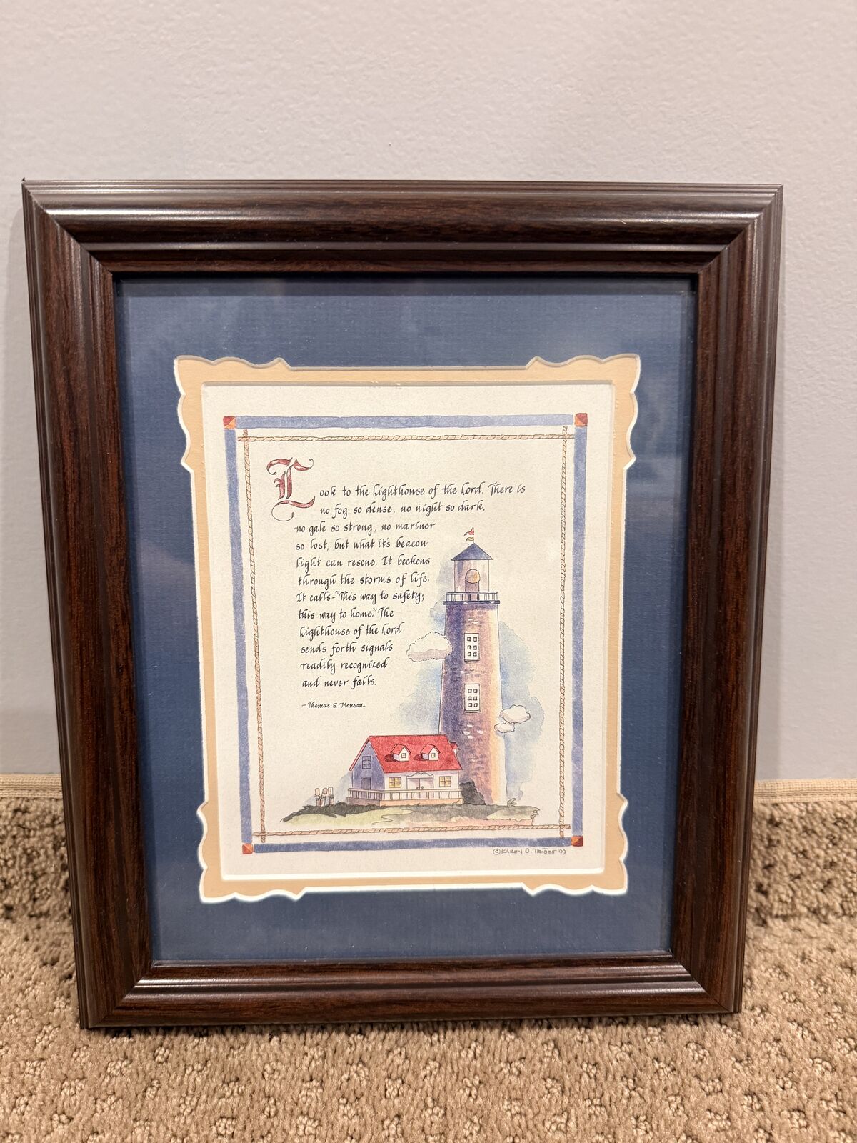 10x12 Frame New of the Lighthouse of the Lord poem