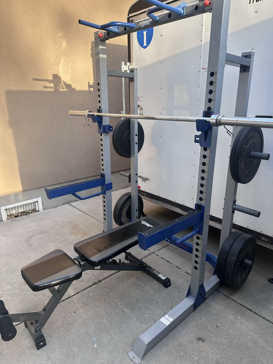 Half Rack/Bench & Olympic Weight Set