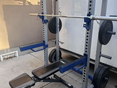Half Rack/Bench & Olympic Weight Set