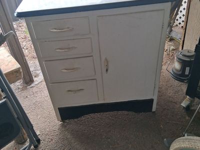 Vintage half Hoosier kitchen cabinet