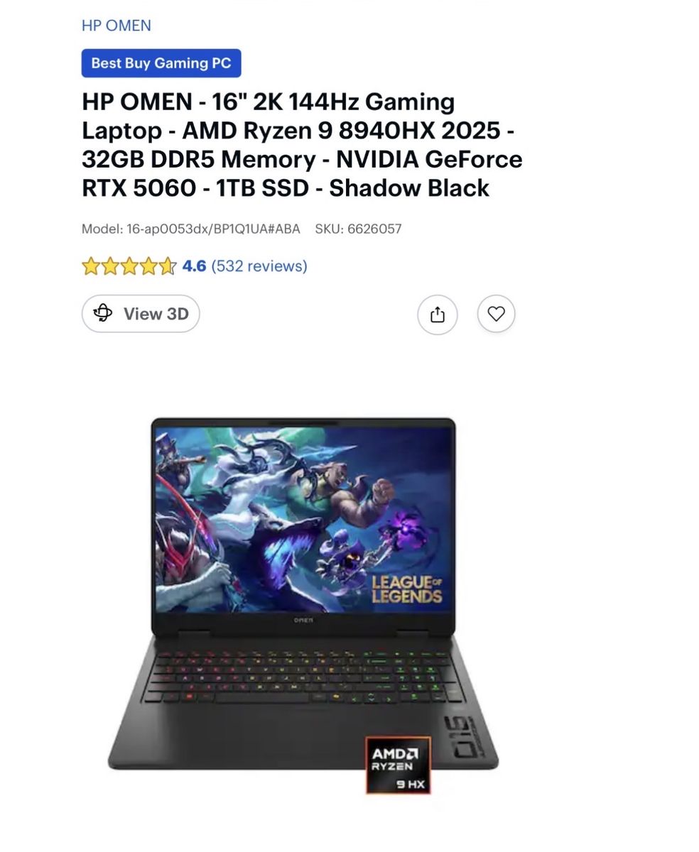(ONLY USED ONCE) HP OMEN Ryzen 9 Nvidia RTX 5060