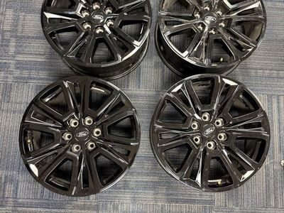 Set of 4 Ford Factory Gloss Black OEM Wheels Rims