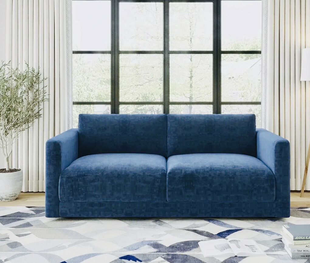 Mid-Century Design 76 Inch Sofa W/ Back Cushions