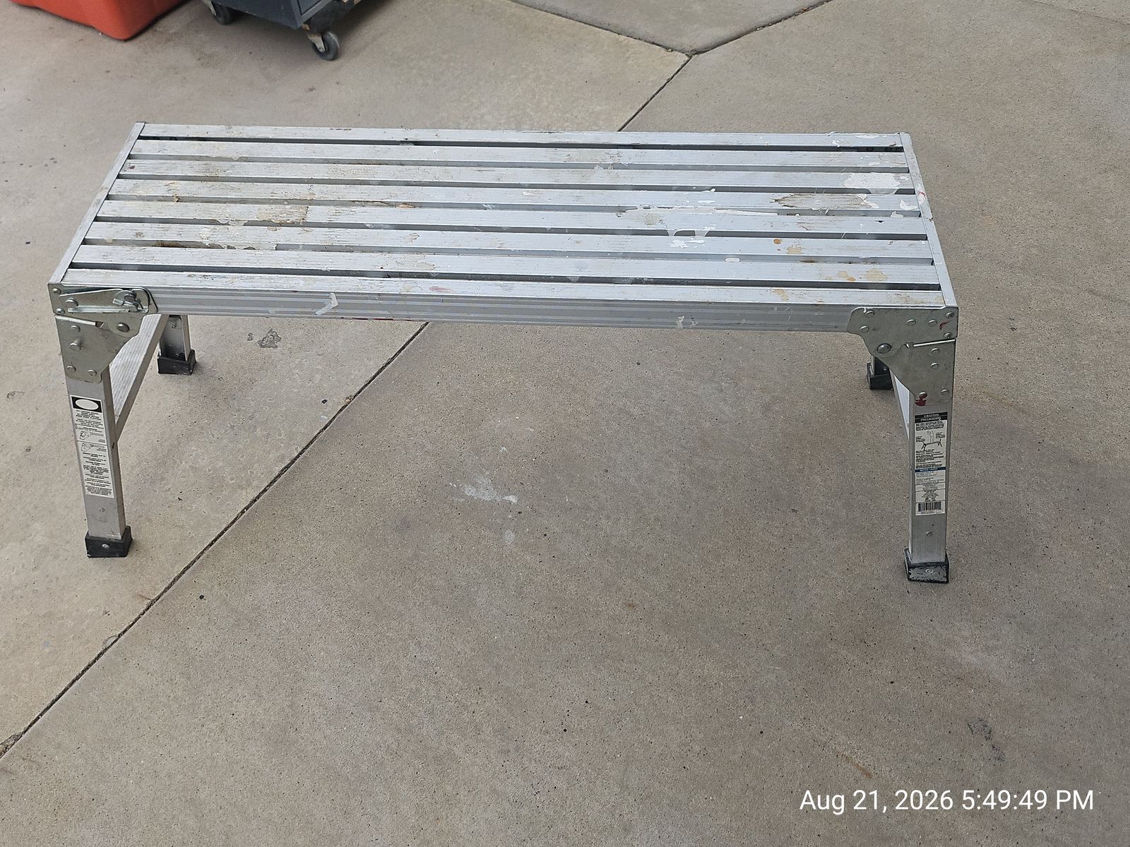 Tricam Industries Aluminum Folding Work Platform Bench WP-20-06