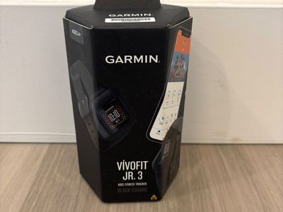 NEW(Sealed) Garmin Vivofit Jr. 3 Kids Fitness Tracker - Black Cosmic