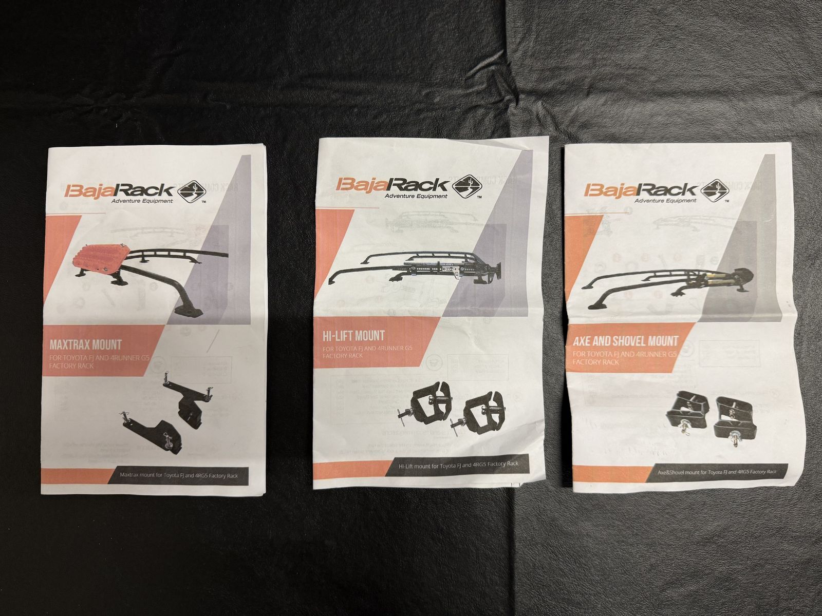 BajaRack Toyota TRD Pro Roof Rack Mounting Hardware for 4Runner 5G/4G/ or Toyota FJ (MaxxTrax; Hi-Lift Jack; Axe and Shovel)