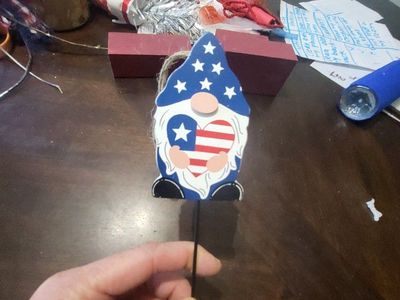 Patriotic Gnome Garden Stake - Red, White & Blue Americana Decor