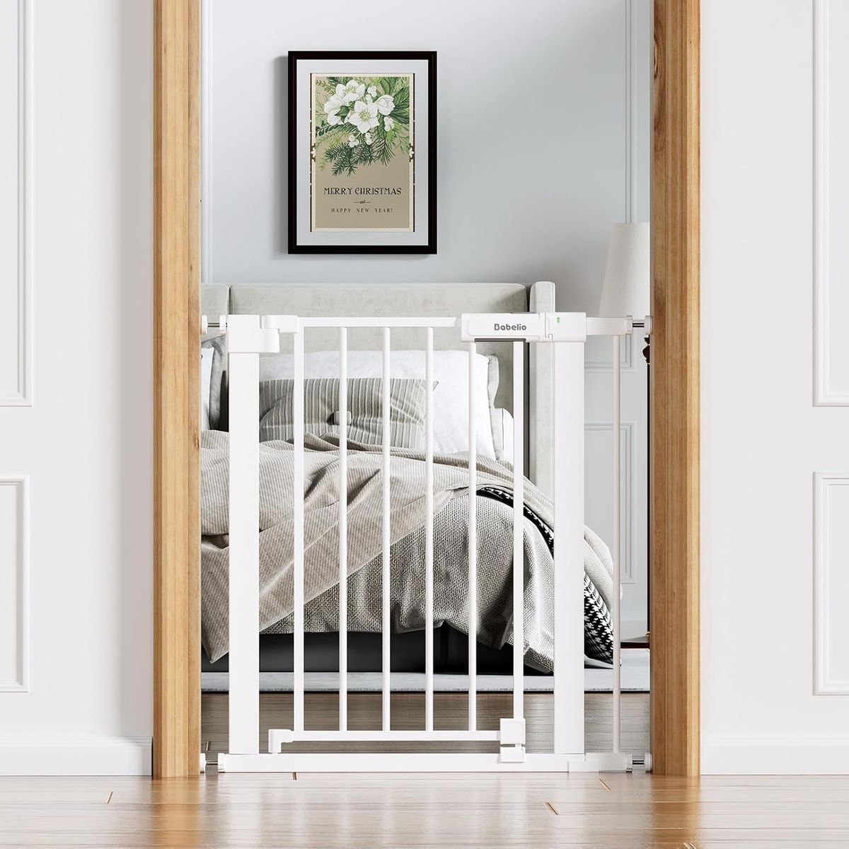 26"-31" Babelio Baby Gate for Doorways and Stairs - WHITE