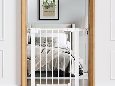 26"-31" Babelio Baby Gate for Doorways and Stairs - WHITE