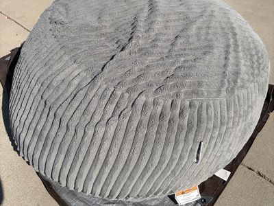 Large Gray Corduroy Plush Bean Bag Chair Lounger