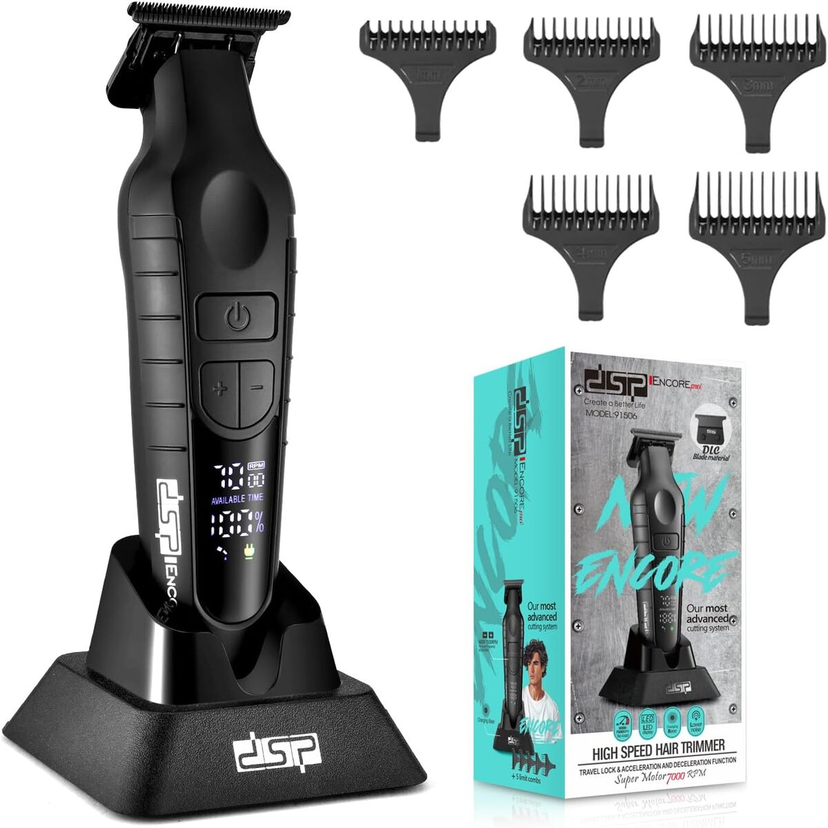 NEW DSP Hair Trimmer for Men, Beard Trimmer, Cordless USB Rechargeable Barber Trimmer