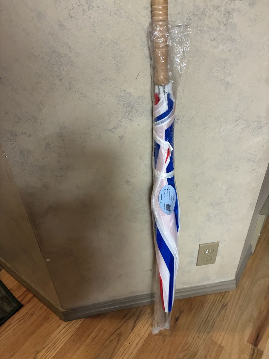 RainWorthy 60" Windproof Umbrella Red White Blue Double Ribbed