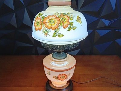 Vintage White Milk Glass Hurricane Gone With The W