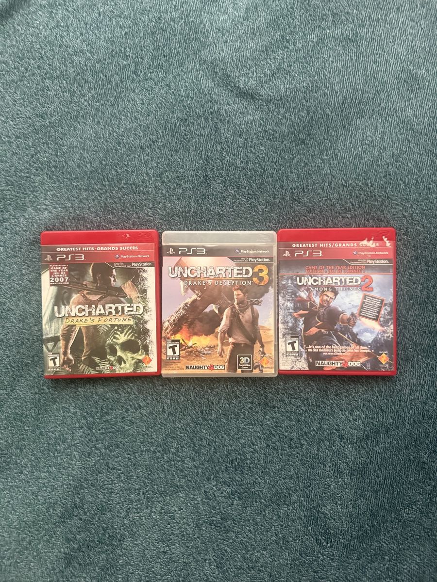 Uncharted Trilogy PS3 Game Lot (1, 2, 3)