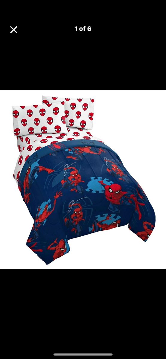 5 piece queen size Spider-Man bed set