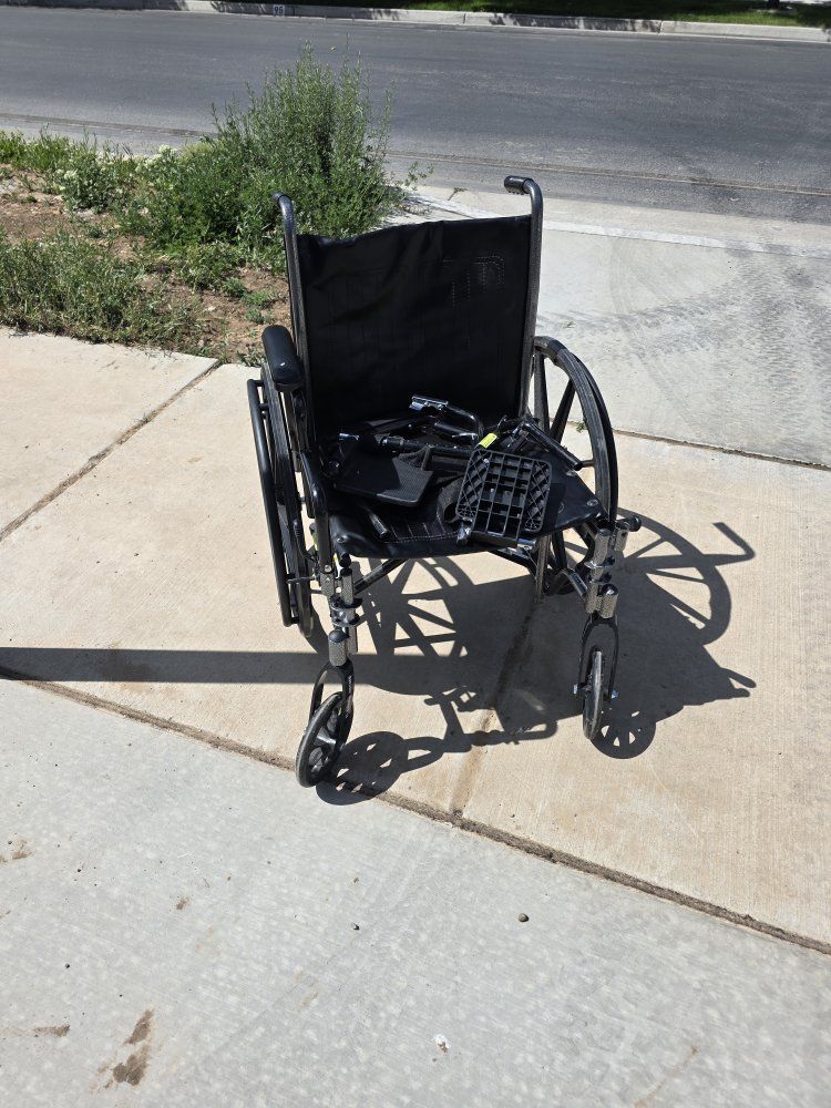 Lightweight Transport Wheelchair, Black - Used, Good Condition