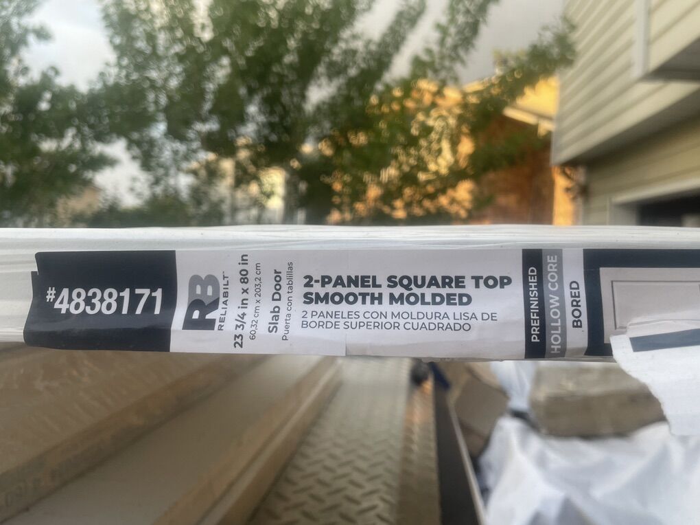 Two Panels, Square Top, Smooth, Moulden Door