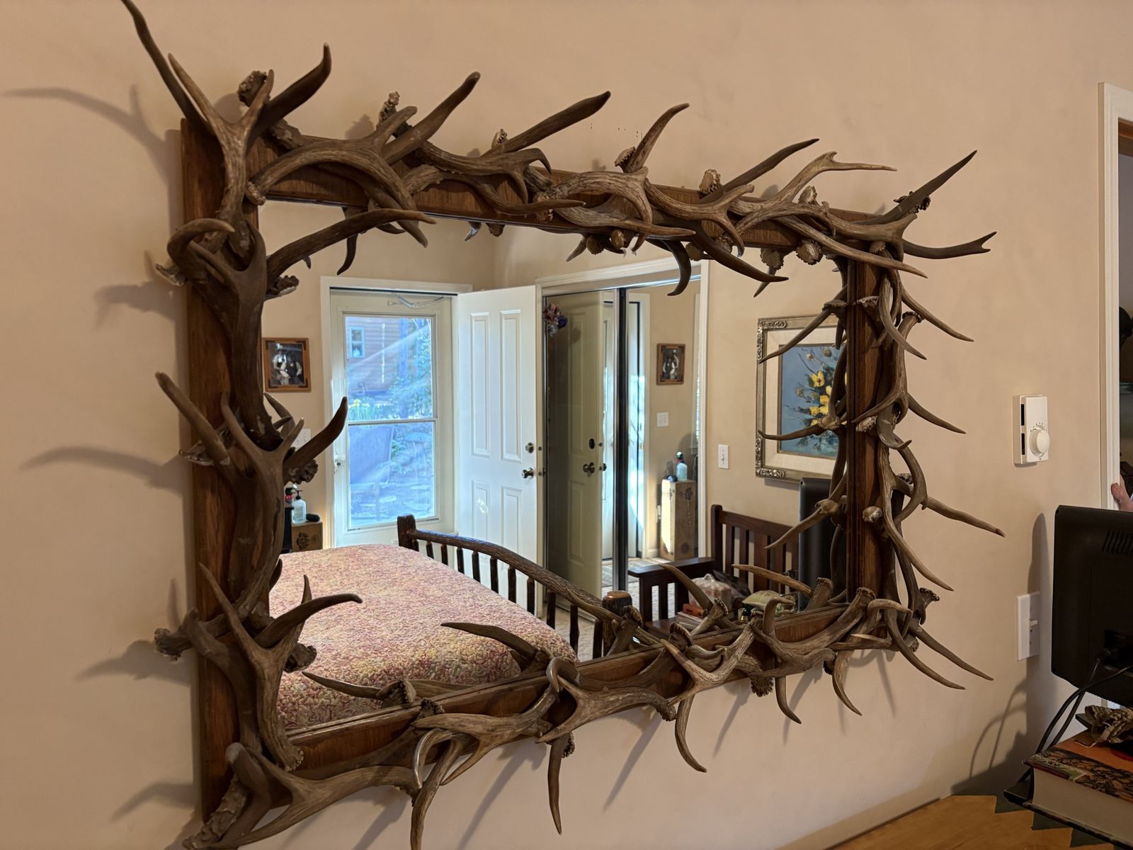Buck shed framed mirror