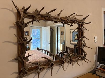 Buck shed framed mirror
