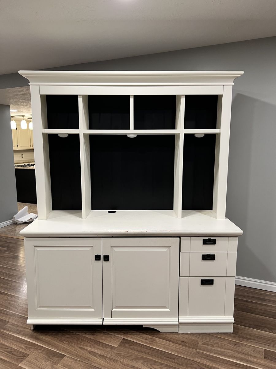 White Computer Desk With Storage