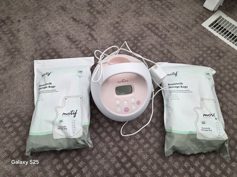 Spectra S2 Plus Hospital Grade Electric Breast Pump with Power Adapter and Milk Bags