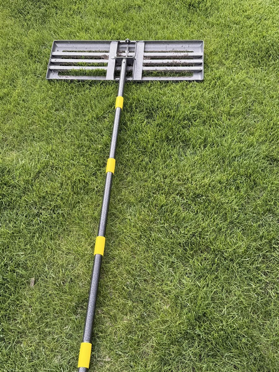 Lawn leveler rake.